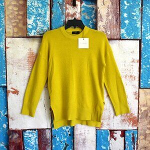 Women's Tahari Sweater High Neck Long Sleeve Viscose XSMALL Citron Tea NEW
